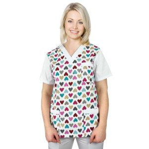 Bluza medyczna we wzorek CLINIC BLOOM W2 roz. L