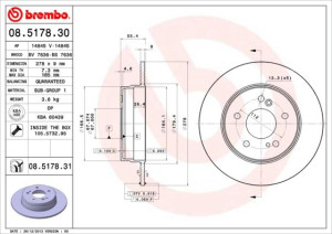 Tarcza hamulcowa BREMBO 08.5178.30 2104230412