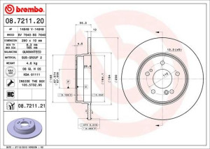 Tarcza hamulcowa BREMBO 08.7211.20 2104230312