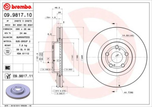 Tarcza hamulcowa BREMBO 09.9817.10 4351205050