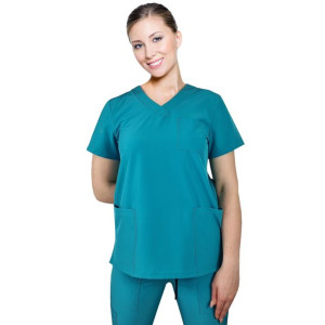 Bluza medyczna elastyczna turkusowa  Regular Fit roz S
