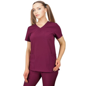 Bluza medyczna elastyczna śliwkowa  Regular Fit roz XS