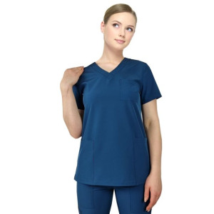 Bluza medyczna elastyczna morska  Regular Fit roz M