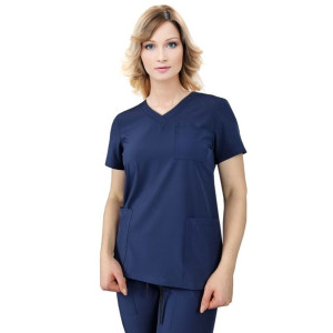 Bluza medyczna elastyczna granatowa Regular Fit roz M