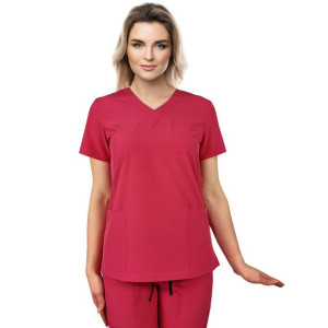 Bluza medyczna elastyczna amarantowa Regular Fit roz XL
