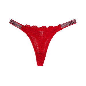 Stringi Damskie Z Cyrkoniami 1 Szt. 2101 Czerwony L/xl