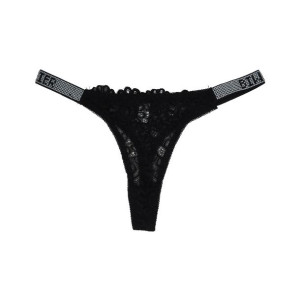 Stringi Damskie Z Cyrkoniami 1 Szt. 2101 Czarny Xl/xxl