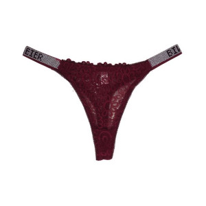 Stringi Damskie Z Cyrkoniami 1 Szt. 2101 M/l Bordowy