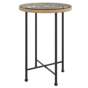 Stół jadalniany, Ø55 cm, szkło hartowane i stal