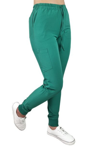 Spodnie medyczne elastyczne zielone Comfort Fit roz XXL