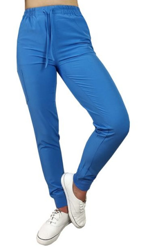 Spodnie medyczne elastyczne niebieskie Comfort Fit roz M