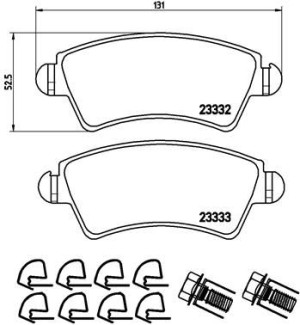 Klocki hamulcowe BREMBO P61067 23332180