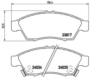 Klocki hamulcowe BREMBO P79014 23817174