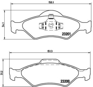 Klocki hamulcowe BREMBO P24054 23200189
