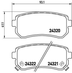 Klocki hamulcowe BREMBO P30025 583021GA00