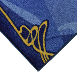 Chodnik VICTORY Niebieski Z Eleganckim Wzorem Podgumowany 80x10cm NA METRY