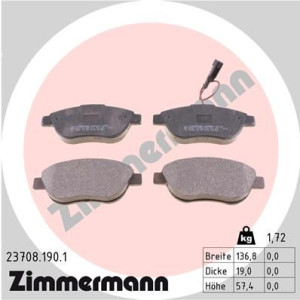 Klocki hamulcowe ZIMMERMANN 23708.190.1 23708184
