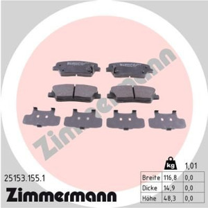 Klocki hamulcowe ZIMMERMANN 25153.155.1 583022PA70