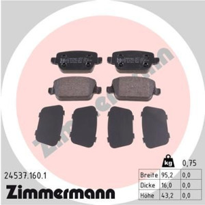 Klocki hamulcowe ZIMMERMANN 24537.160.1 1459408