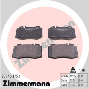 Klocki hamulcowe ZIMMERMANN 23745.175.1 23271177
