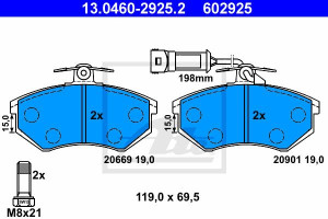 Klocki hamulcowe ATE 13-0460-2925-2 20901193