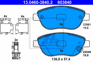 Klocki hamulcowe ATE 13-0460-3840-2 23708190