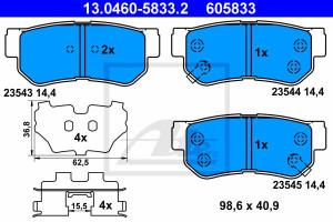 Klocki hamulcowe ATE 13-0460-5833-2 583021FE00