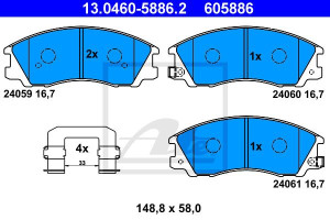 Klocki hamulcowe ATE 13-0460-5886-2 58101H1A00