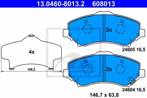 Klocki hamulcowe ATE 13-0460-8013-2 68003701AA