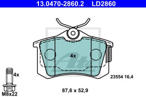 Klocki hamulcowe ATE 13-0470-2860-2 20960160