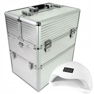 Kuferek Kosmetyczny Duży Lampa Led 48w Do Manicure