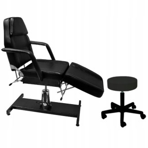 Fotel Kosmetyczny Hydrauliczny Taboret Czarny