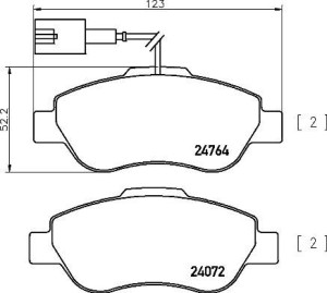 Klocki hamulcowe BREMBO P24150 ME9S5J2K021AB