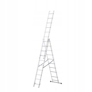 Drabina aluminiowa trzyelementowa 10 stopni 150 kg