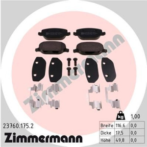 Klocki hamulcowe ZIMMERMANN 23760.175.2 23760178