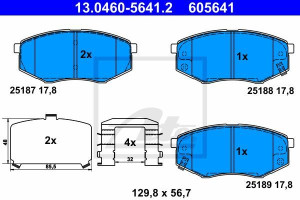 Klocki hamulcowe ATE 13.0460-5641 581011KA00