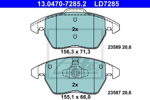 Klocki hamulcowe ATE 13.0470-7285 5C0698151A