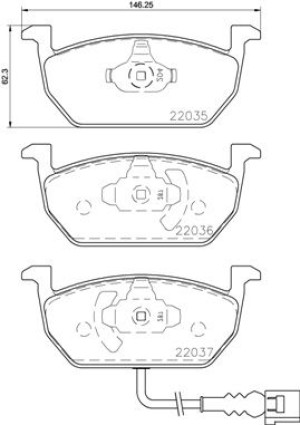 Klocki hamulcowe BREMBO P85137 5Q0698151C