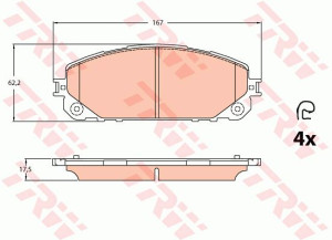 Klocki hamulcowe TRW GDB2094 68212327AA