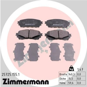 Klocki hamulcowe ZIMMERMANN 25725.155.1 GHY93328ZB