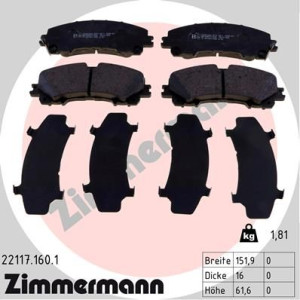 Klocki hamulcowe ZIMMERMANN 22117.160.1 D10604GA5A