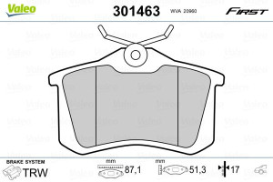 Klocki hamulcowe VALEO 301463