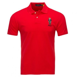 Ralph Lauren Miś Teddy Bear koszulka polo polówka męska Slim Fit czerwona L