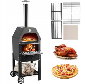 Piec Do Pizzy Opalany Drewnem Przenośny Grill 35cm