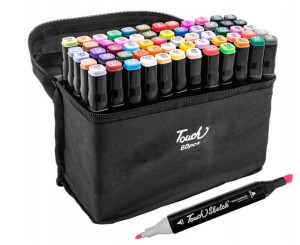 Markery Flamastry Alkoholowe Zestaw 60 Sztuk +etui