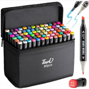 Markery Flamastry Alkoholowe Zestaw 80 Sztuk +etui