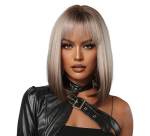 Peruka blond ombre bob peruki damskie włosy+czepek