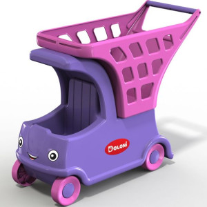 Doloni Auto z Koszykiem Pchacz Wózek Różowy 01540/01