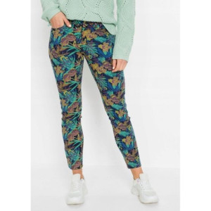 Bonprix Kolorowe Spodnie Rurki Skinny W Kwiaty Jeansy Zwężane 40-42 912395