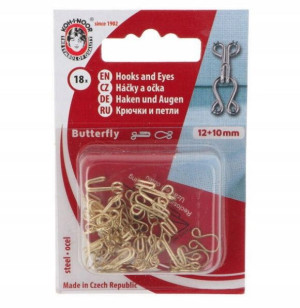Haftki 12 + 10 mm zapięcia do przyszycia 18 szt